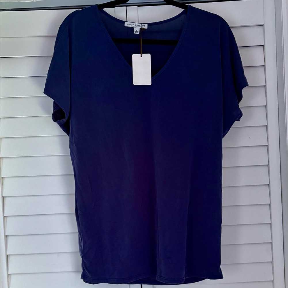 Green Envelope Navy Short Sleeve Tee